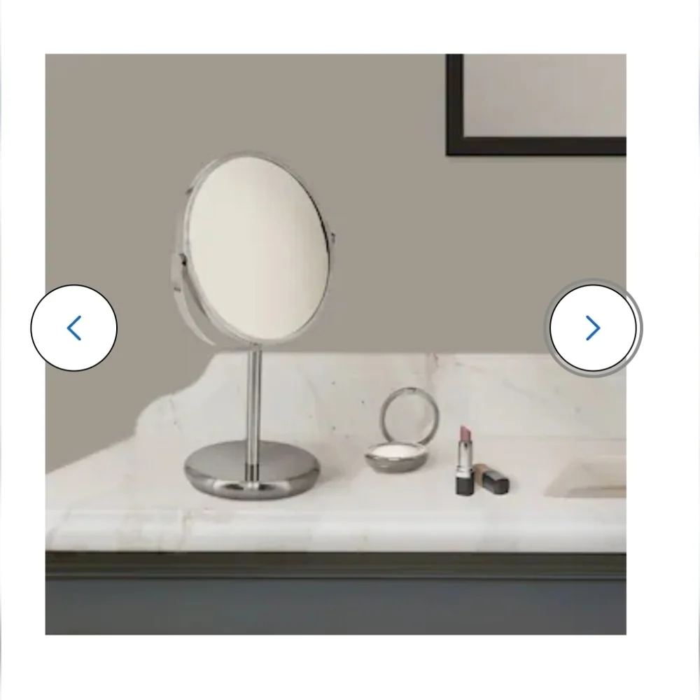 ALLEN + ROTH Brushed Stainless Steel Double Sided Mirror. 5x Magnifying - NWT